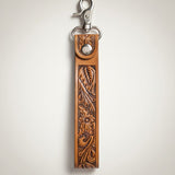 Western Wildflower Leather Keychain
