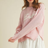Howdy Pink Embroidered Knit Sweater