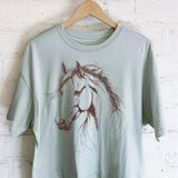HORSE SKETCH GRAPHIC LONG CROP TOP Faire - Rustee Clothing