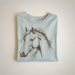 Horse Sketch Western Crop Top Faire - Rustee Clothing