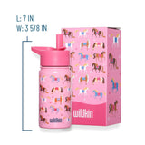 pink horses steel water bottle (14 oz)