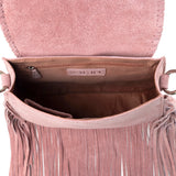 Cowgirl Rose Leather Fringe Handbag
