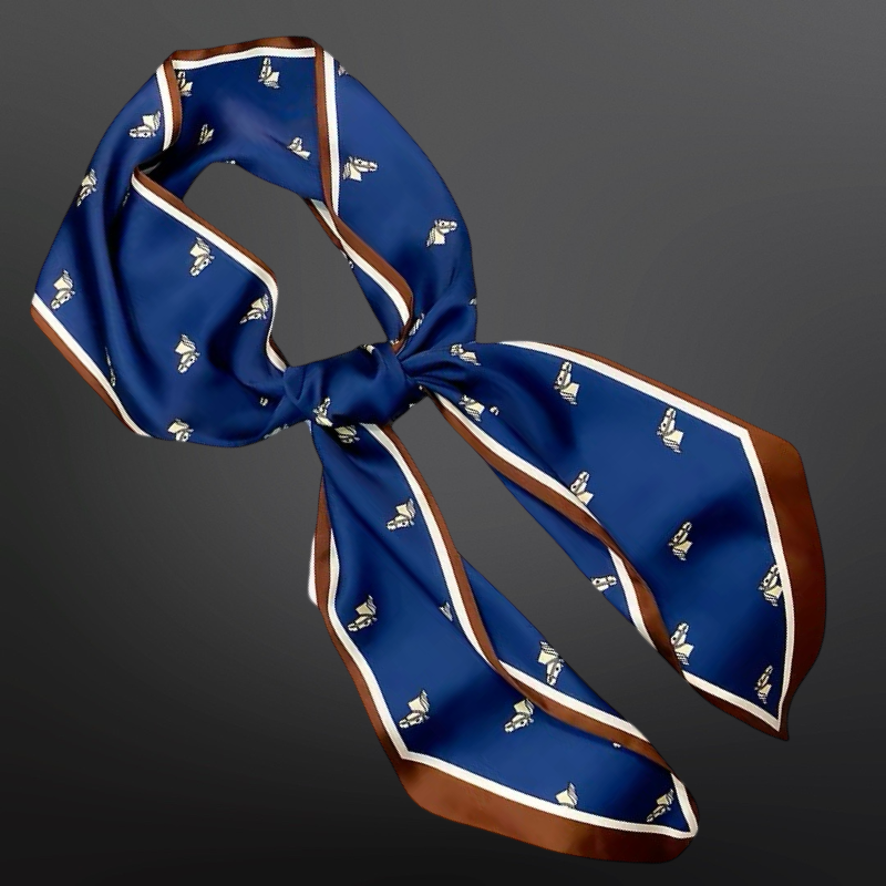 Equestrian Horse Navy Twilly Scarf