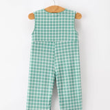 Horse Green Plaid Baby Romper