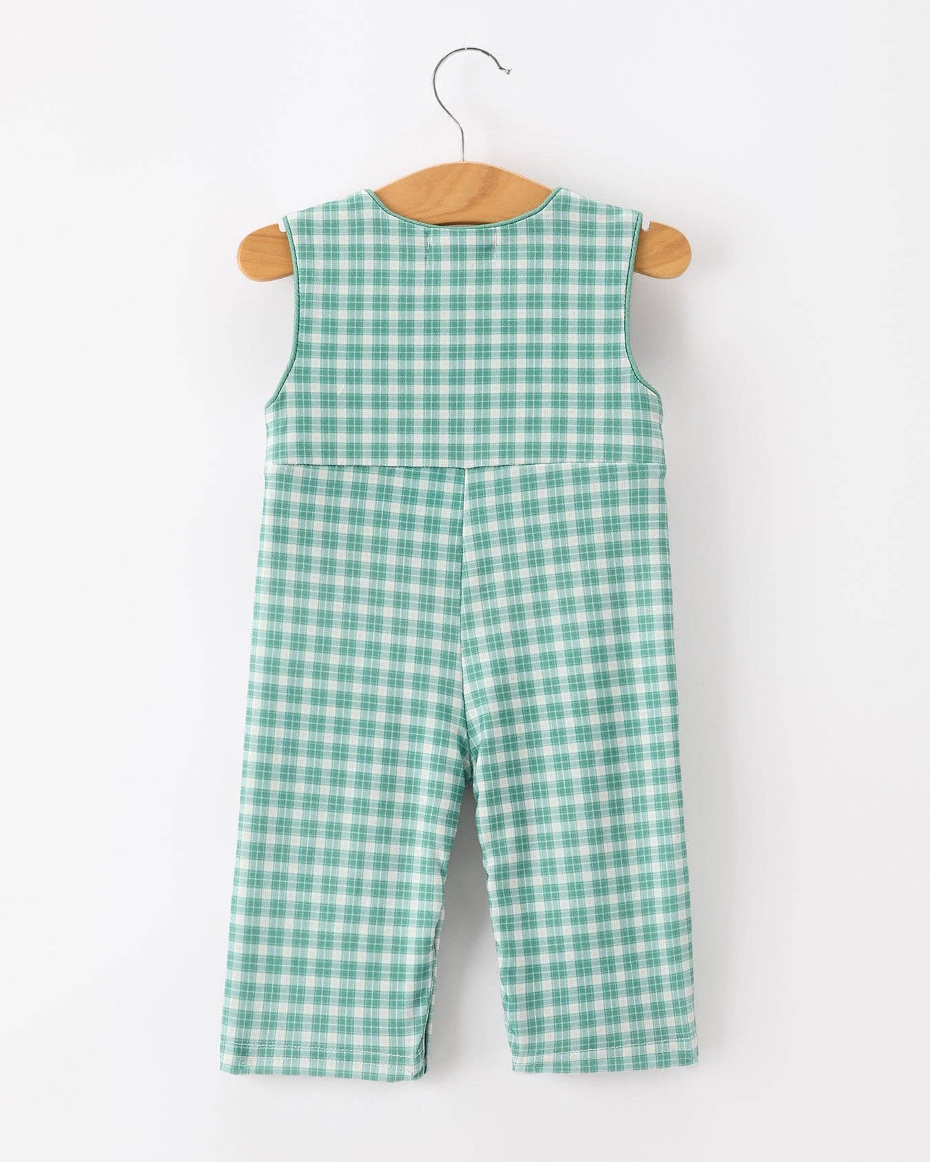 Horse Green Plaid Baby Romper