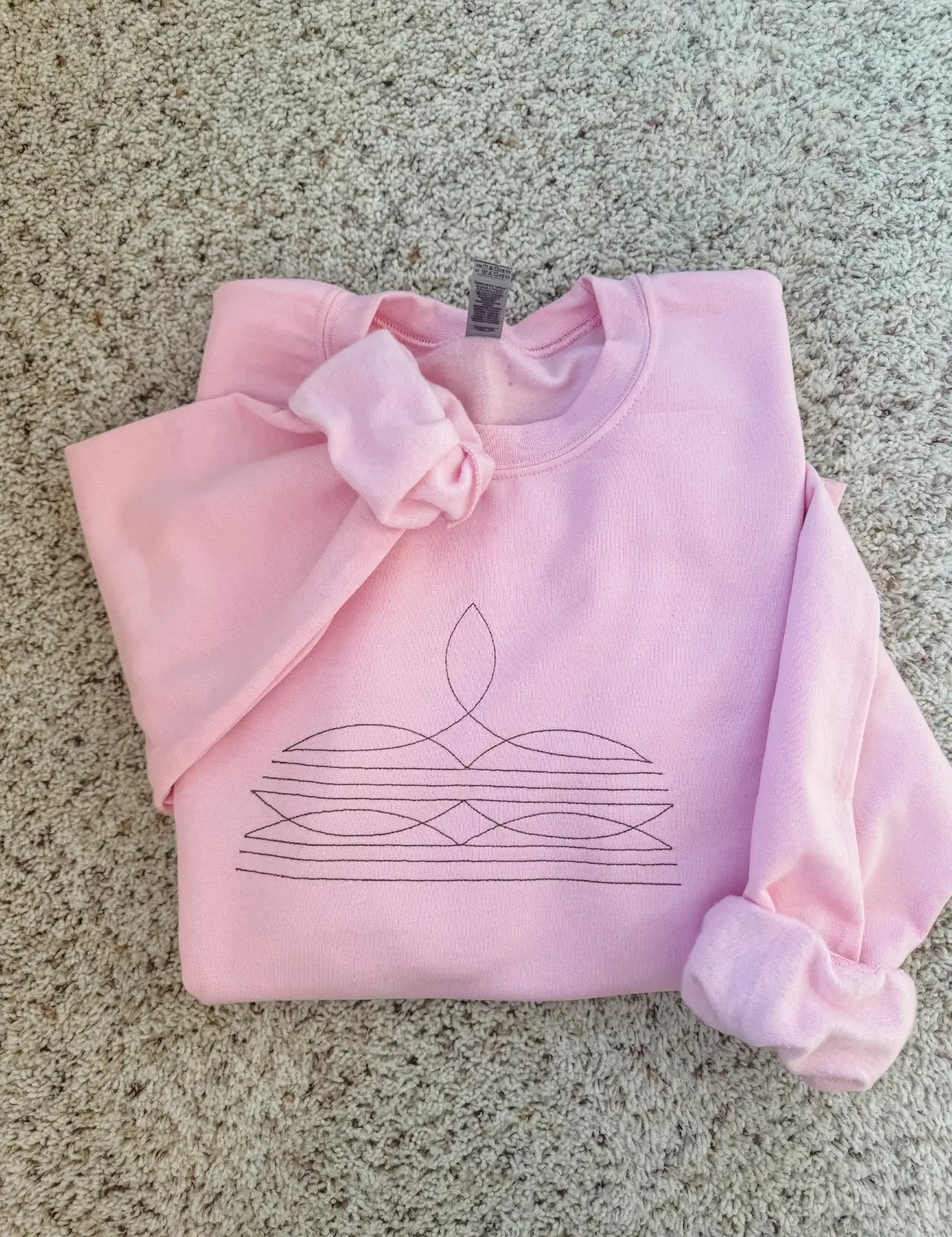 boot stitch embroidered sweatshirt