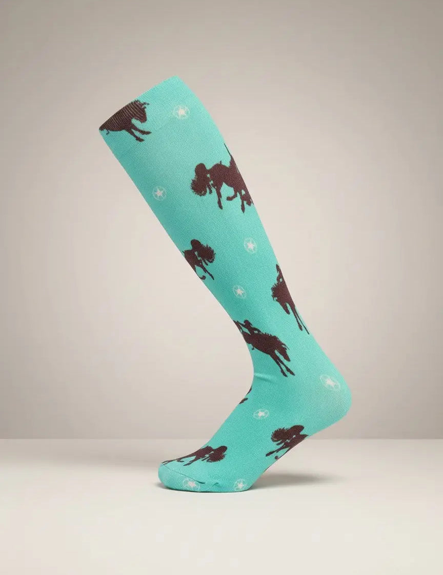 Bucking Horses Riding Socks Faire - AWST