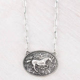 Tooling Horse Pendant Necklace