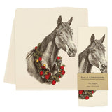 horse wreath tea towel