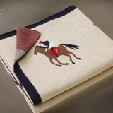 Equestrian Horse Racing Derby Jockey Cotton Baby Blanket  Faire - Westrian International