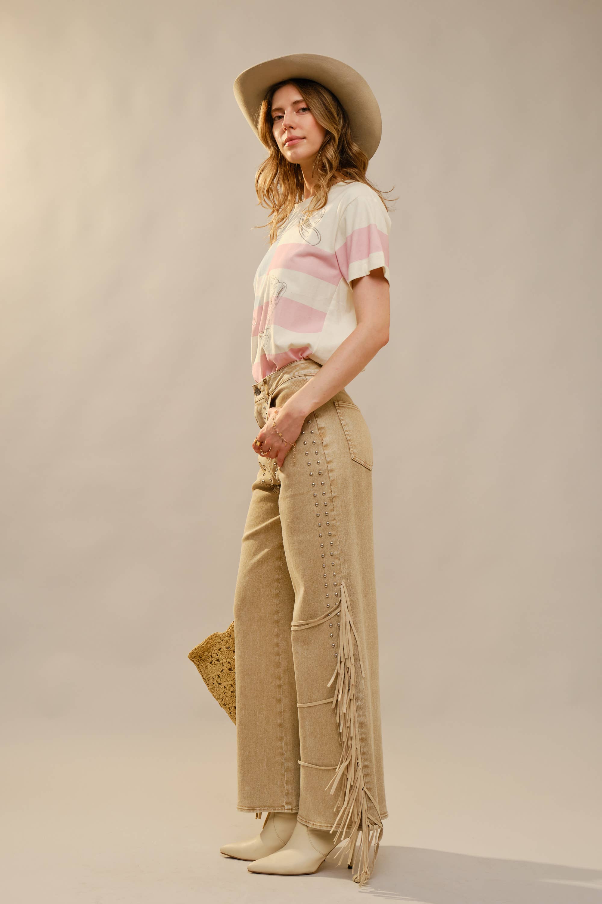 American Cowgirl Embroidered Crewneck Top