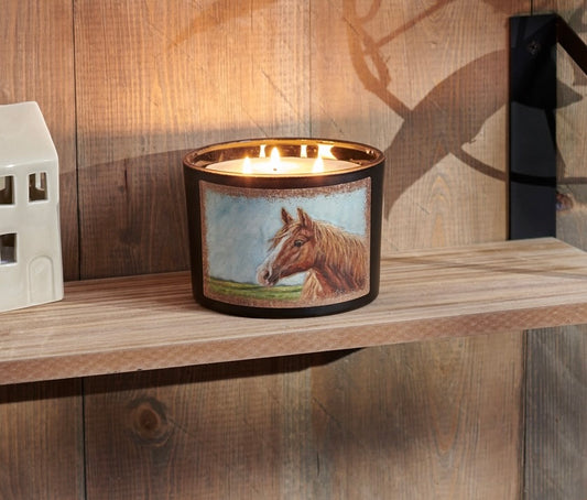 chestnut horse candle