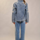 Denim Floral Work Jacket