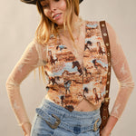 Allover Western Horse Vest