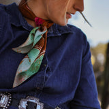 Rodeo Rose Wild Rag Silk Scarf