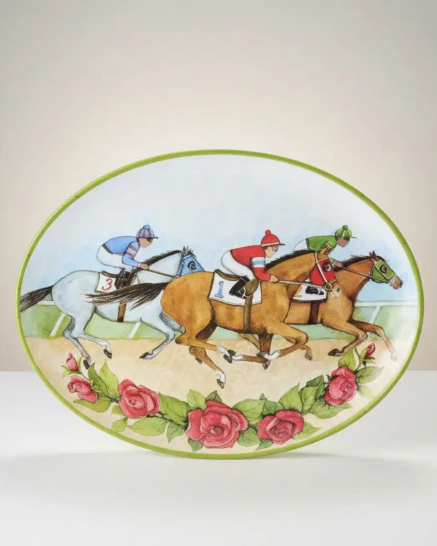 Day at the Races Melamine Oval Platter Faire - Certified International