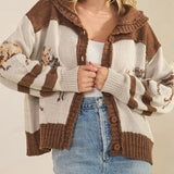 Whimsy Hooves Knit Cardigan (Mocha)