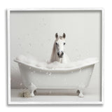 white horse bubble bath art