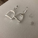 english stirrup dangle earrings