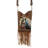 horse embroidered purse