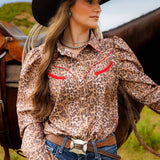 Wildcat & Ruby Leopard Western Blouse