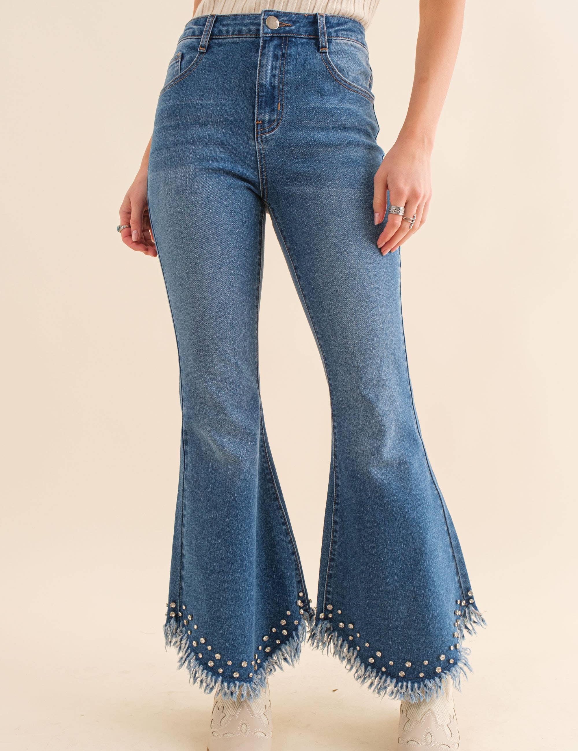 Cowgirl Rhinestone Jeans Large