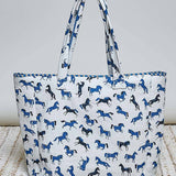 Bridle Up Blue - Horse Tote Bag