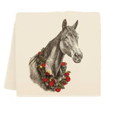 horse wreath tea towel