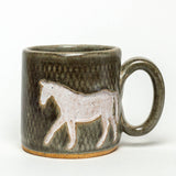 handmade horse mug (dark green)