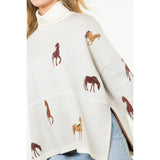 turtleneck horse sweater