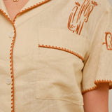 Howdy Cowgirl Embroidered Linen Shorts Set