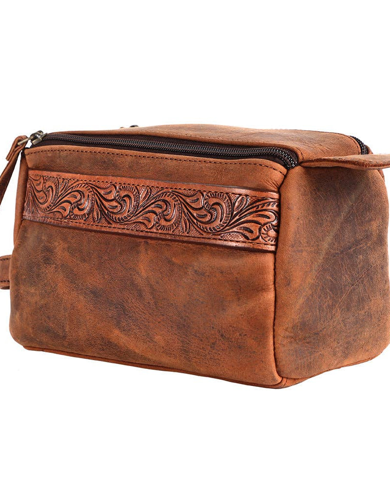 Western Hand-Tooled Toiletry Bag