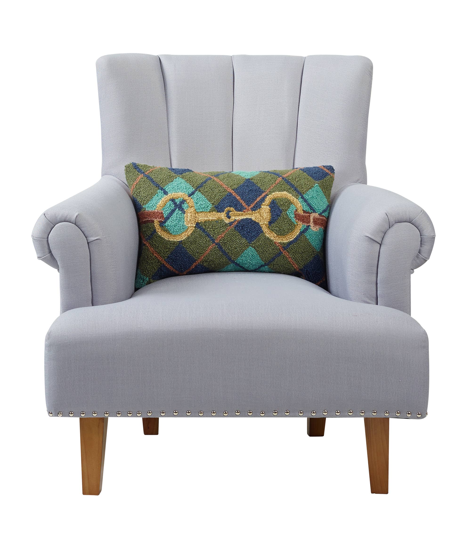 Gingham Buckle Wool Hook Pillow