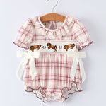 Plaid Horse Baby Girl Romper