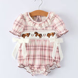 Plaid Horse Baby Girl Romper