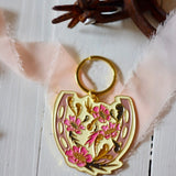 floral horseshoe keychain