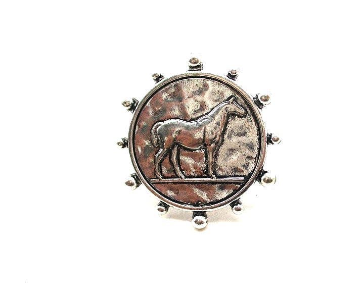 Horse Coin Cuff Ring