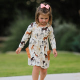 Elegant Horses Long Sleeve Dress