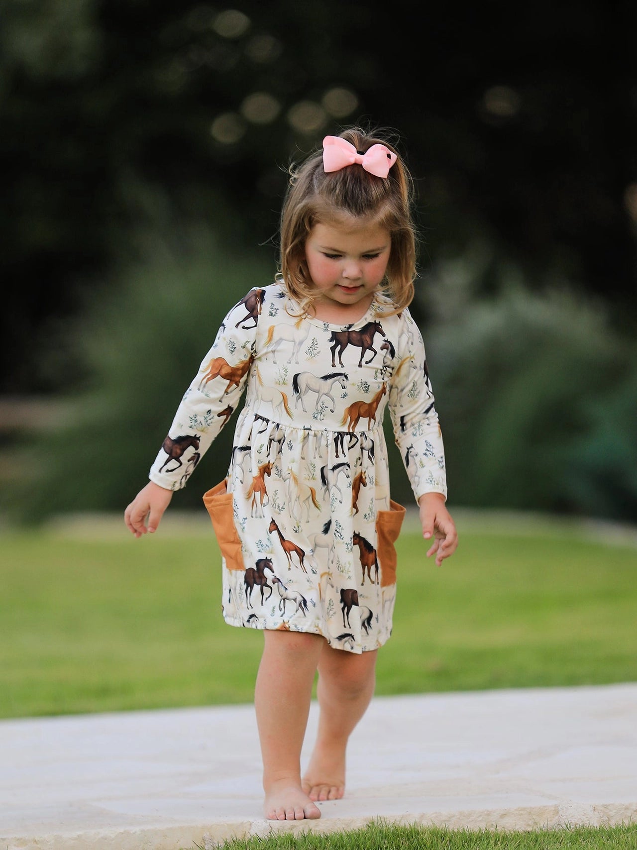 Elegant Horses Long Sleeve Dress