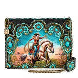 Turquoise Hand-Beaded Cowgirl Handbag