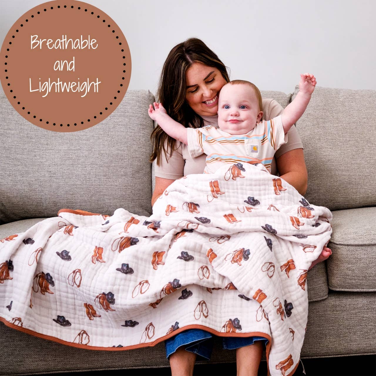 western toddler muslin blanket