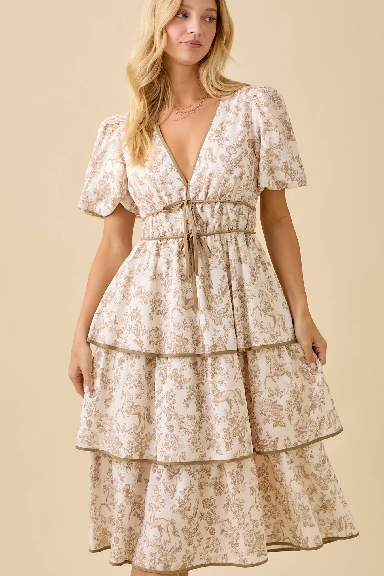 Vintage Horse Toile Dress