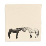 kissing horses tea towel