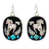 western horse turquoise earrings