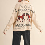 Aztec Knit Horse Sweater