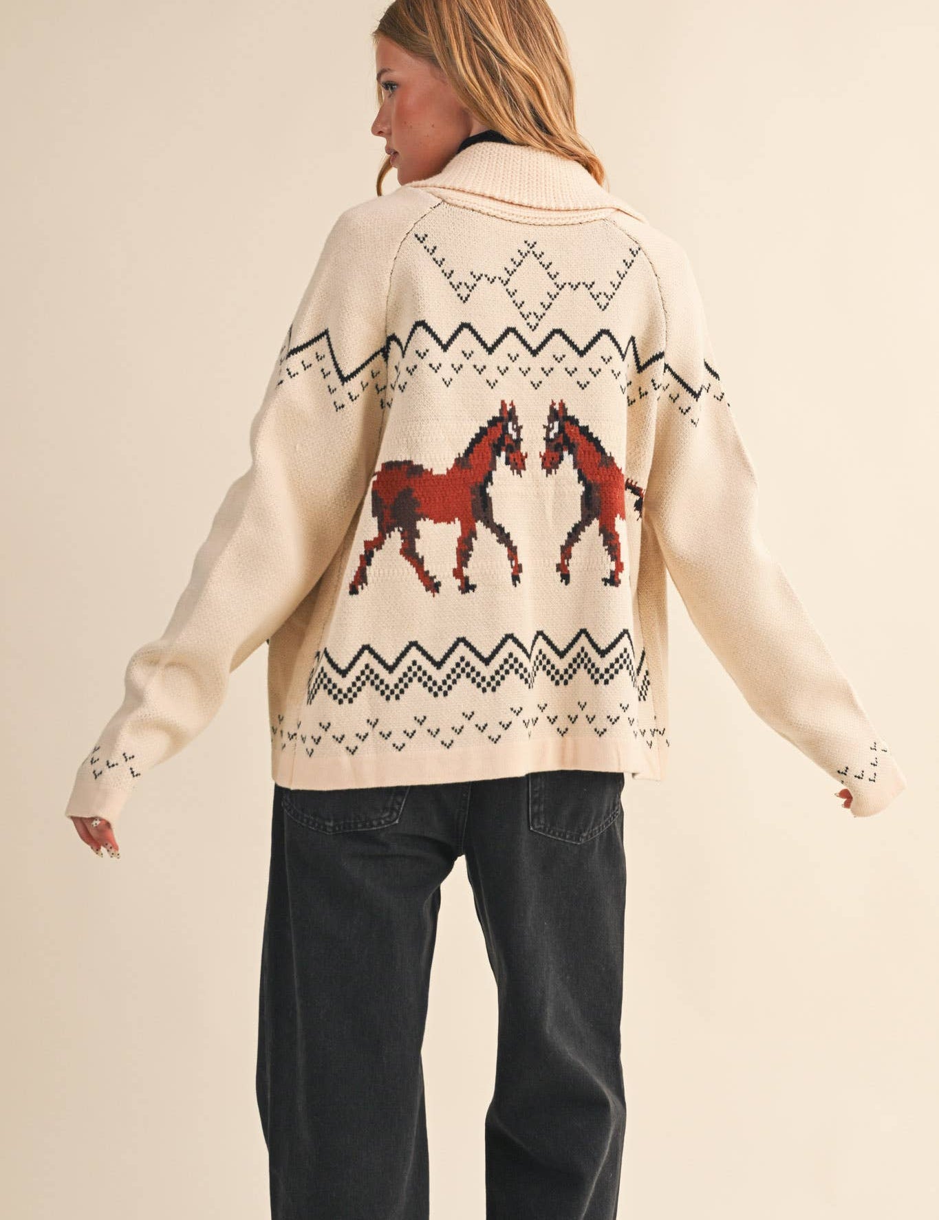 Aztec Knit Horse Sweater