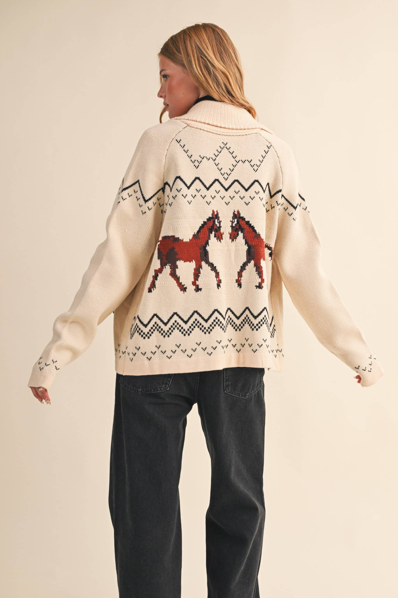 Aztec Knit Horse Sweater