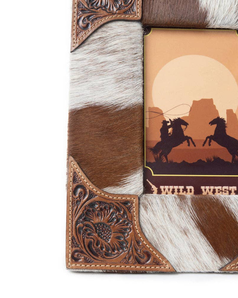 Saddle Ridge Cowhide Tooled Frame
