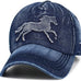 vintage denim horse hat