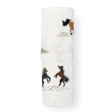 Wild Horses Stretch Knit Swaddle Blanket